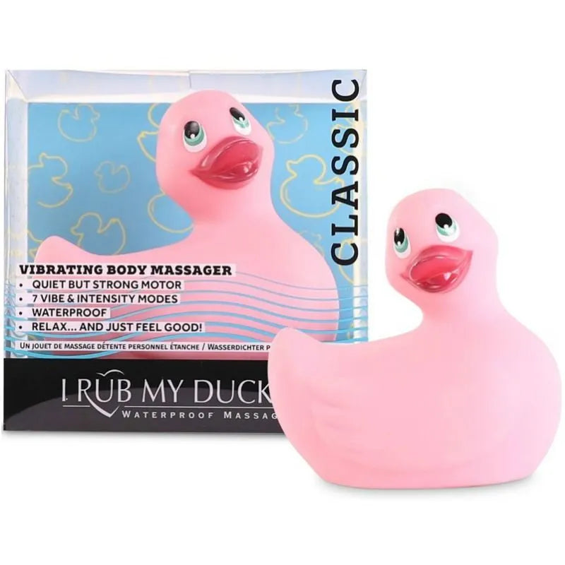 Canard vibrant rose étanche, forme classique, pour massage relaxant sous la douche ou bain, sept modes, silencieux.