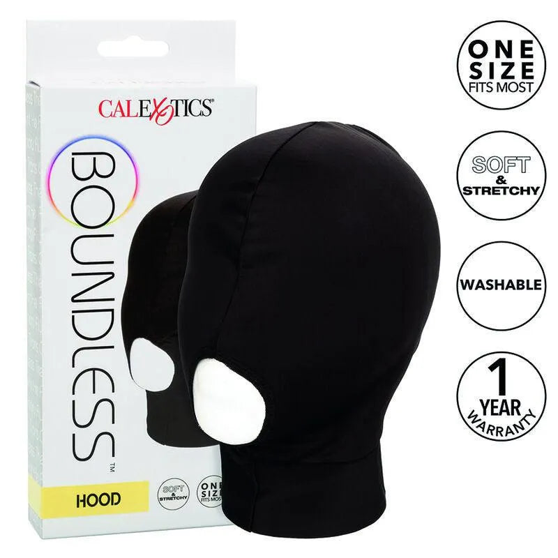 Capuche Érotique Bouche Ouverte Respirant Extensible Élastique Douce Confortable Sensuelle Ajustable Microfibre Hypoallergénique Discrète Universelle Lavable
