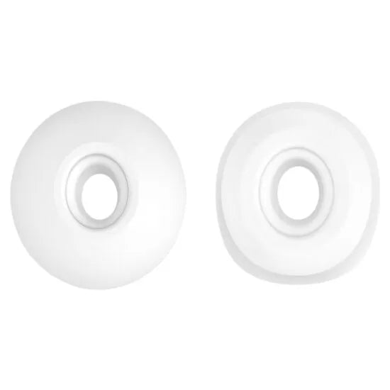 Capuchons silicone blancs pour Satisfyer Pro2, forme ronde, emballage scellé, qualité médicale, lot de cinq pièces.