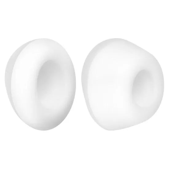 Capuchons silicone blancs pour Satisfyer Pro2, forme arrondie, qualité médicale, emballage scellé, lot de cinq pièces.