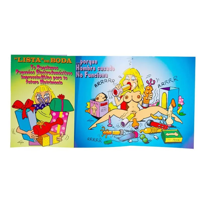 carte vœux érotique personnalisée espagnole coquine humoristique originale sexy insolite anniversaire enterrement jeune fille garçon soirée cadeau surprise
