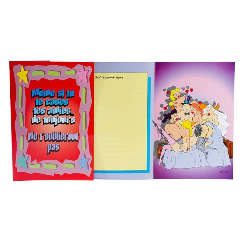 carte érotique humoristique EVJF festive audacieuse sensuelle originale Femarvi espagnole graphique imprimée papier haute qualité cadeau coquine