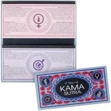 Cartes conseils sexuels couples, design compact coloré, conseils préliminaires créatifs, complicité et communication.