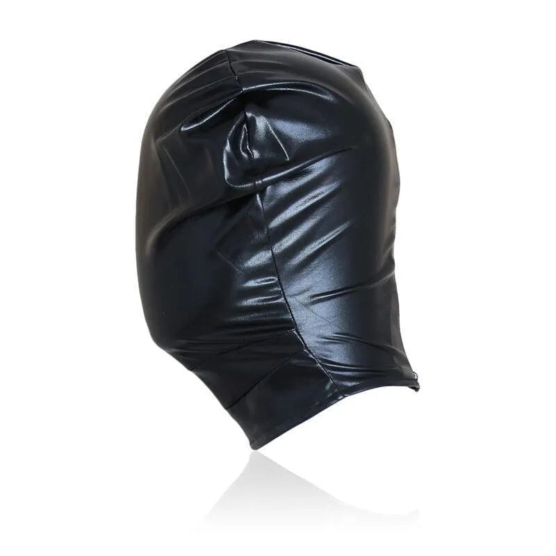 Casquette fétichiste en PVC noir brillant, ajustable, sans trous, pour jeux de rôle, élégante et sophistiquée.