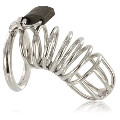 ceinture chasteté métallique inoxydable hypoallergénique BDSM antiérection anatomique confortable sécurisée verrouillage cadenas anneau testicules cage respirante contours doux