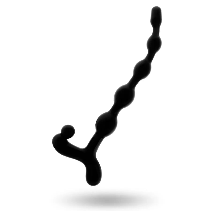 Chaîne de perles anales noires TPR, 5 perles progressives, anneau ergonomique, longueur 22cm, pour débutants.