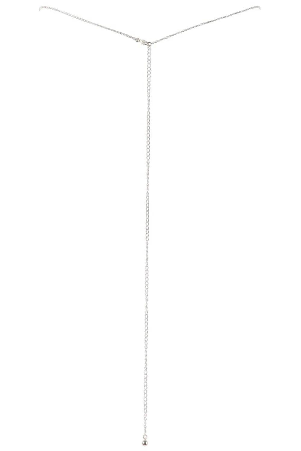 Chaîne de taille argentée avec perle synthétique goutte, élégante et raffinée, accessoire féminin intemporel.