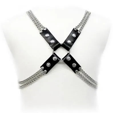 Chaîne Harnais Cuir Ajustable Bdsm