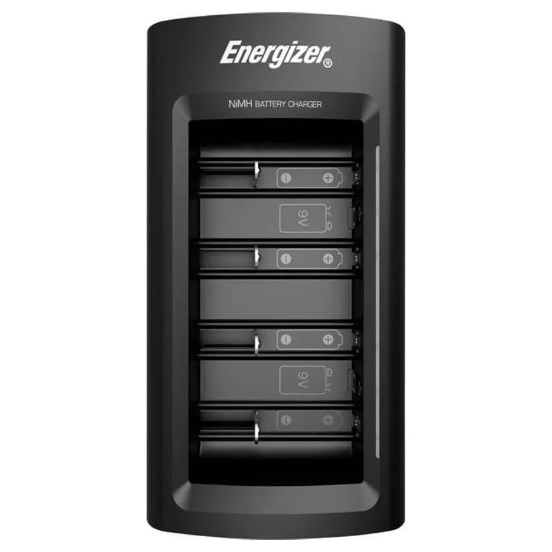 Chargeur Universel Piles Rechargeables Energizer Écran LCD Arrêt Automatique Sécurité Recharge Rapide Capacité Quatre Simultanée Compatible Tailles AA AAA