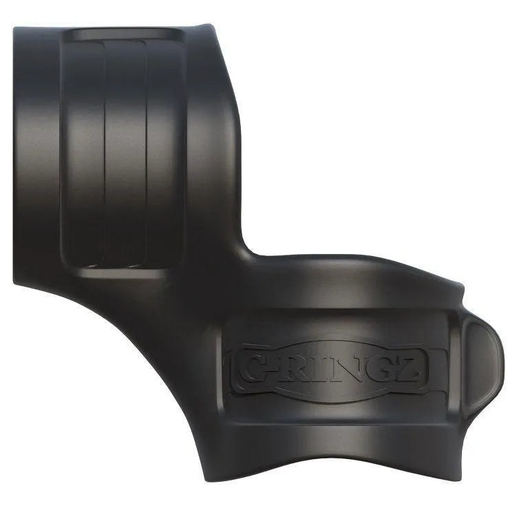 Civière de balle en silicone noire, design ergonomique, surface lisse, languette antidérapante, soutien testiculaire.
