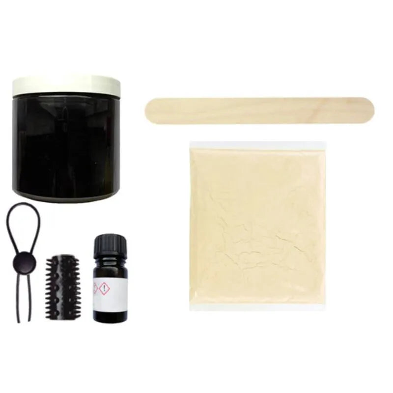 Kit Cloneboy moulage pénis silicone noir, pot noir, poudre, bâtonnet, bague maintien, facile à utiliser, matériaux naturels.