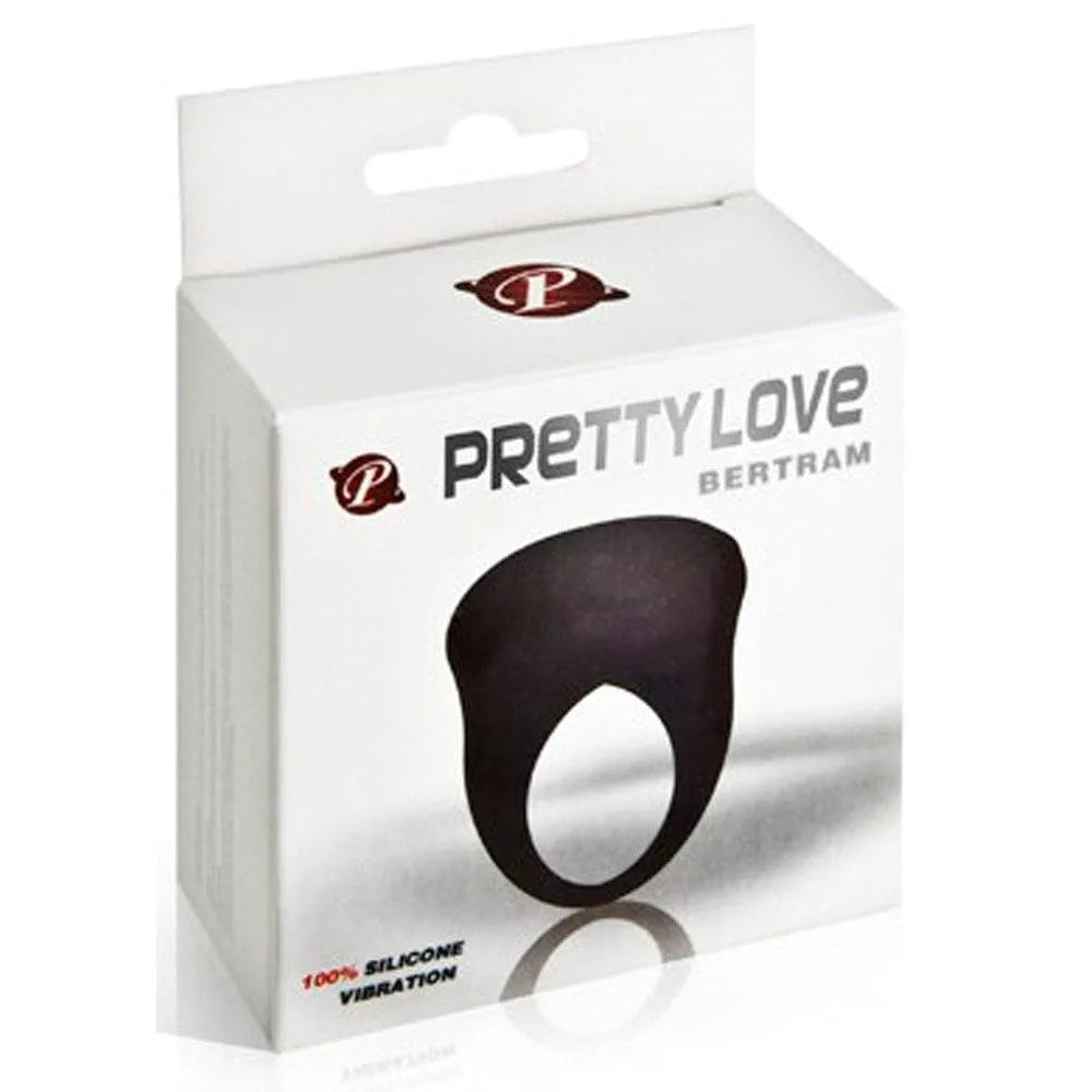 Anneau pénien vibrant silicone noir, extensible, avec oeuf vibrant, emballage blanc, stimulation clitoridienne.