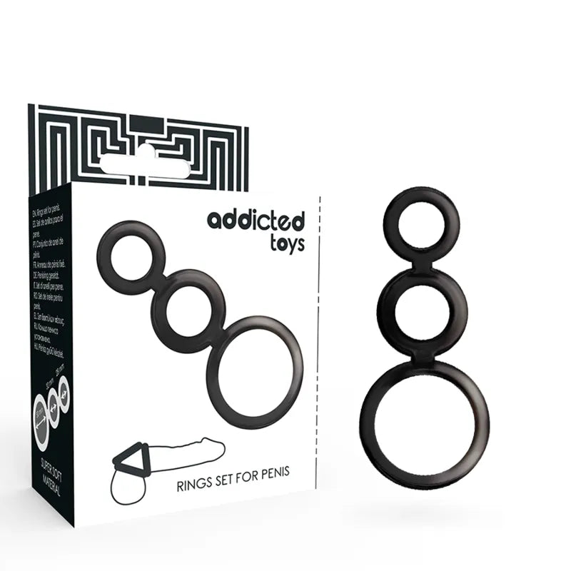 anneau pénien silicone adaptable trois tailles ajustables confortables antidérapant retardateur éjaculation précoce fermeté prolongation endurance réutilisable hypoallergénique thermosensible