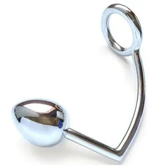 anneau pénien BDSM acier chirurgical inoxydable hypoallergénique boule anale intégrée ergonomique maintien érection durable stimulation confortable insertion facile dimensions 40mm