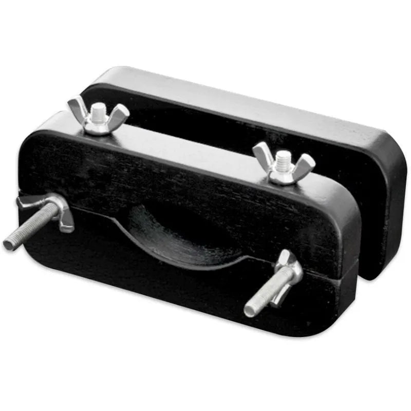 Anneau pénien testiculaire bois laqué noir, ajustable avec écrous à oreilles, design ergonomique et sophistiqué.