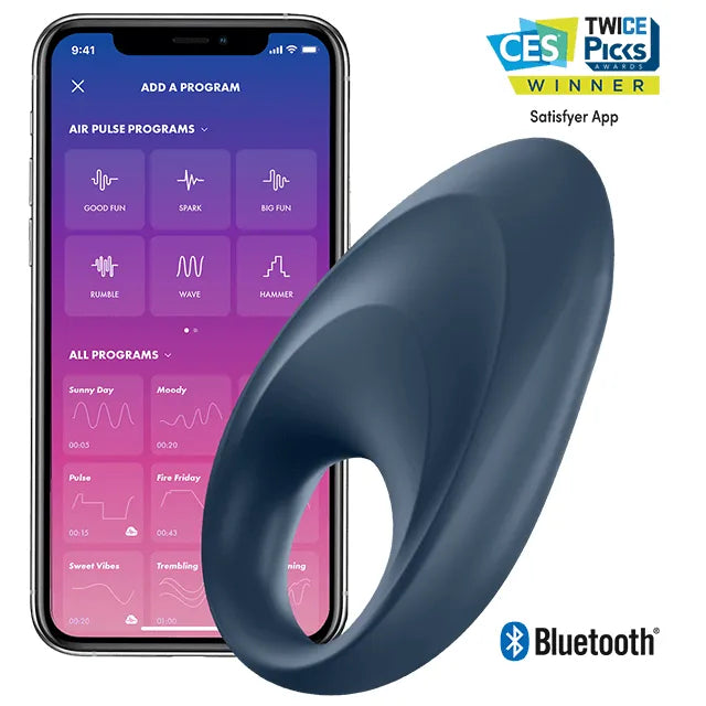 anneau pénien connecté vibrations personnalisables application mobile Bluetooth contrôle télécommande rechargeable magnétique étanche silicone médical hypoallergénique discret ergonomique