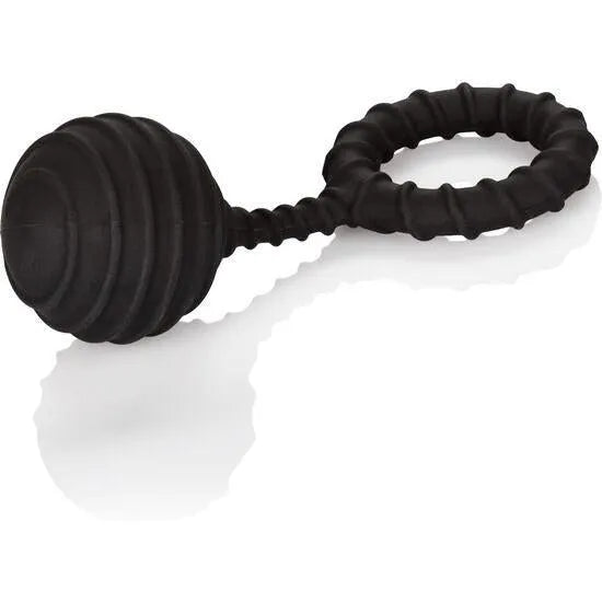 Anneau sexuel noir en silicone lesté, texturé, pour stimulation accrue et prolongation des érections, marque Colt.