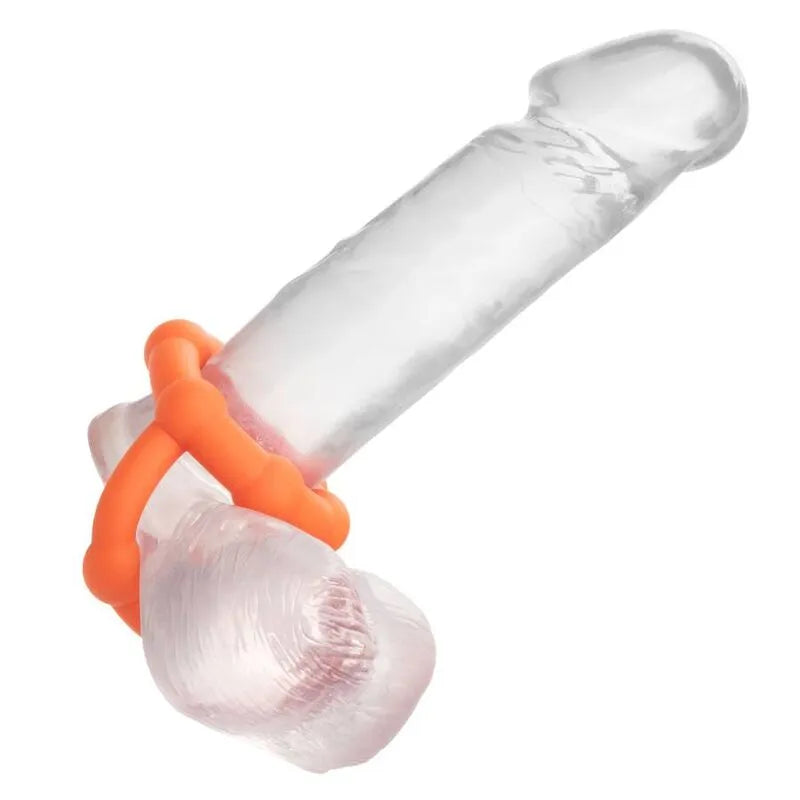 anneau pénien silicone liquide extensible confortable ergonomique maintien scrotum soutien sécurisé double perlé endurance sensibilité plaisir prolongé doux imperméable durable