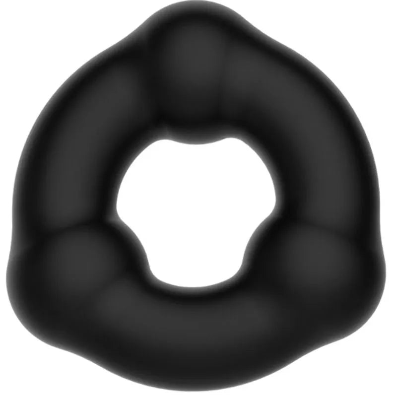 Anneau pénien silicone noir, ultra doux et élastique, forme ergonomique, amélioration érection, facile à nettoyer.