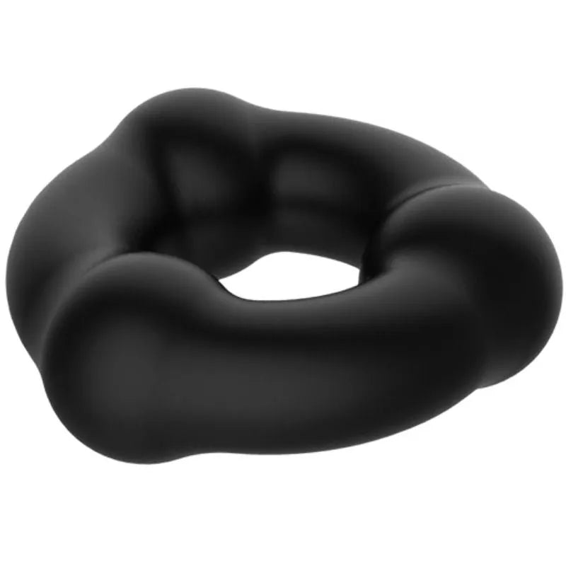 Anneau pénien en silicone noir ultra doux, forme ergonomique, super élastique, amélioration érection, facile à nettoyer.