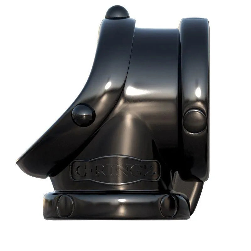 Anneau pénien noir extensible en TPR, design ergonomique, pour fermeté et endurance, durable et confortable.