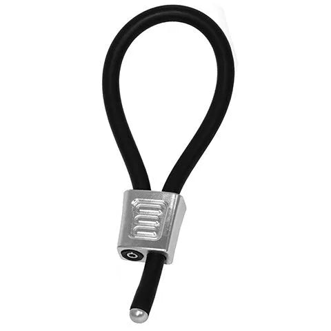 anneau pénien électrostimulation caoutchouc anodisé ajustable conducteur épais six millimètres réglable aluminium finition métallique broches soixante millimètres