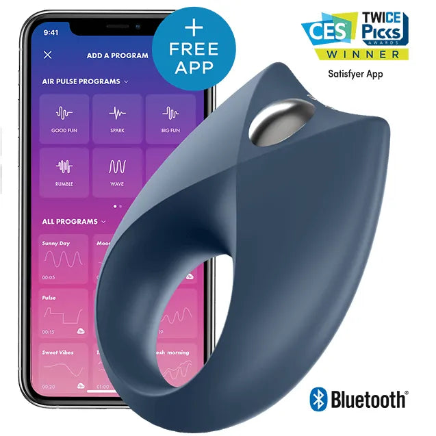 anneau pénien silicone médical hypoallergénique connecté programmable sans fil rechargeable magnétique usb application personnalisable vibrations synchronisation musicale stimulation clitoridienne sécurisé