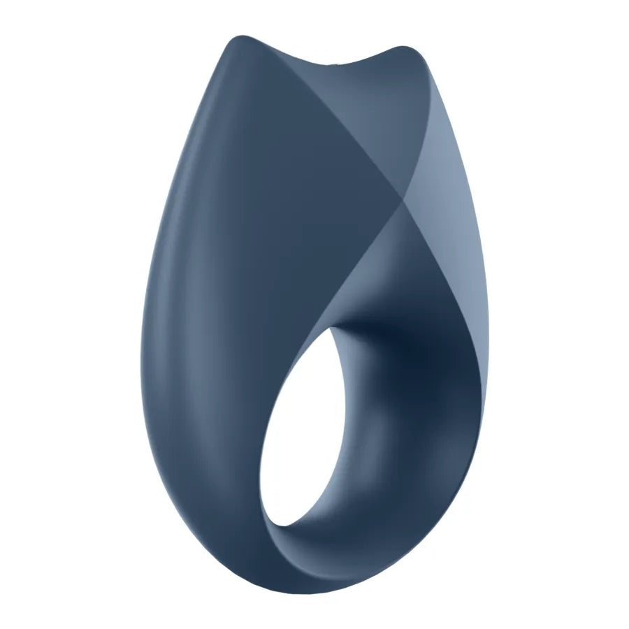 Anneau pénien connecté en silicone bleu, design ergonomique, programmable via application, pour stimulation personnalisée.