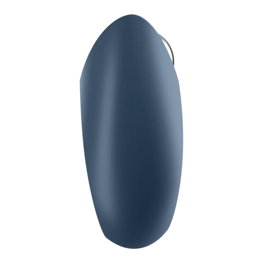 Anneau pénien connecté en silicone bleu, forme ergonomique, surface lisse, compatible application mobile pour vibrations.