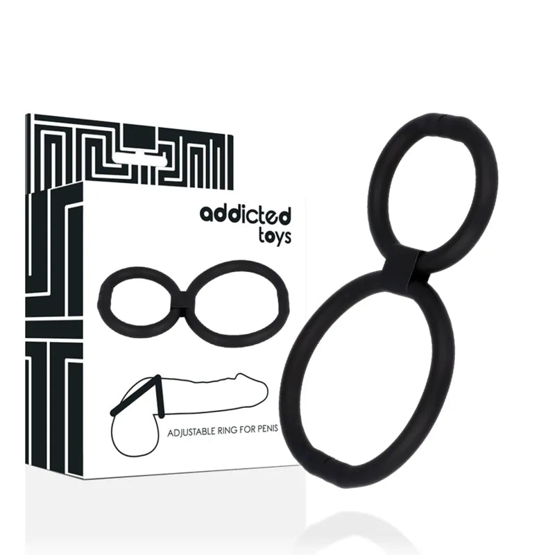 Cockring silicone noir, forme ergonomique, avec emballage, stimulation clitoridienne, durable et étanche.