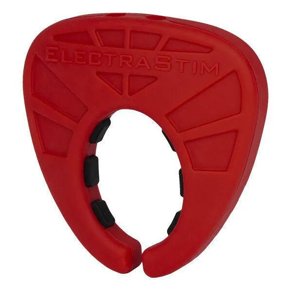 anneau silicone rouge noir flexible ovale élastique confortable conducteur électrostimulation intime solitaire couple ergonomique compact extensible antidérapant microfibre réglable durable