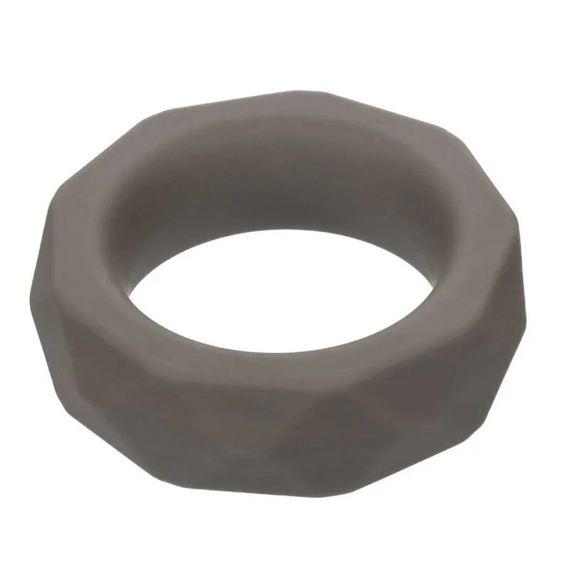 Anneau pénien silicone liquide gris, extensible, sans couture, design ergonomique, pour confort et performance intimes.