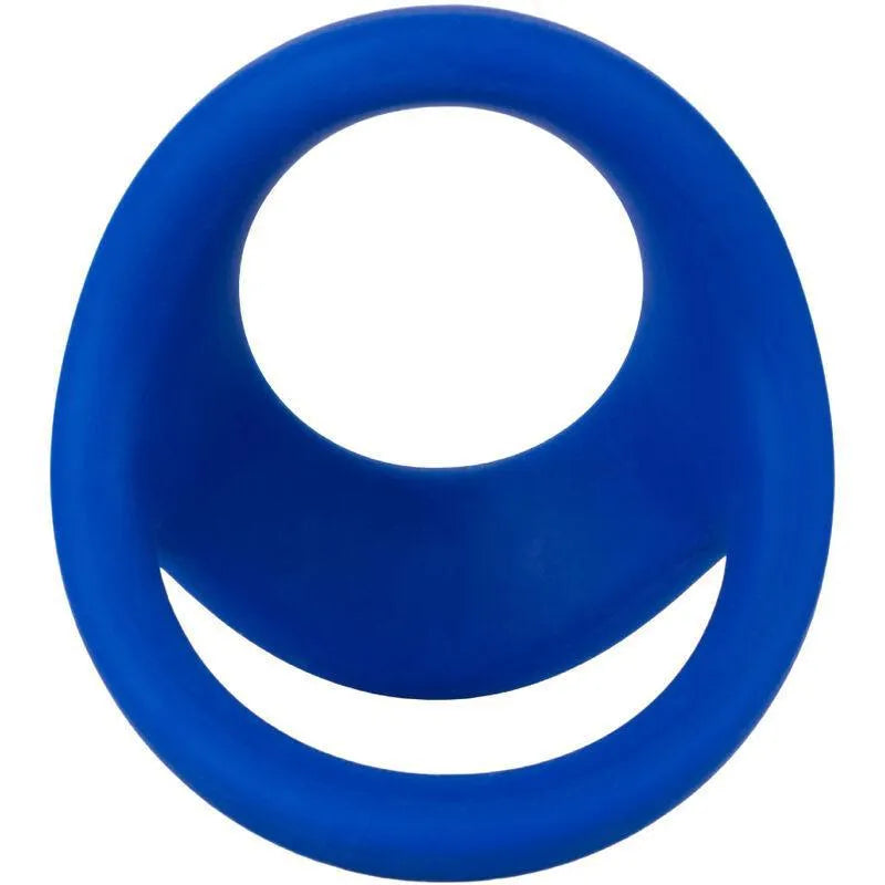 Anneau double en silicone bleu, flexible et élastique, pour soutien et stimulation, confort et performance optimisés.