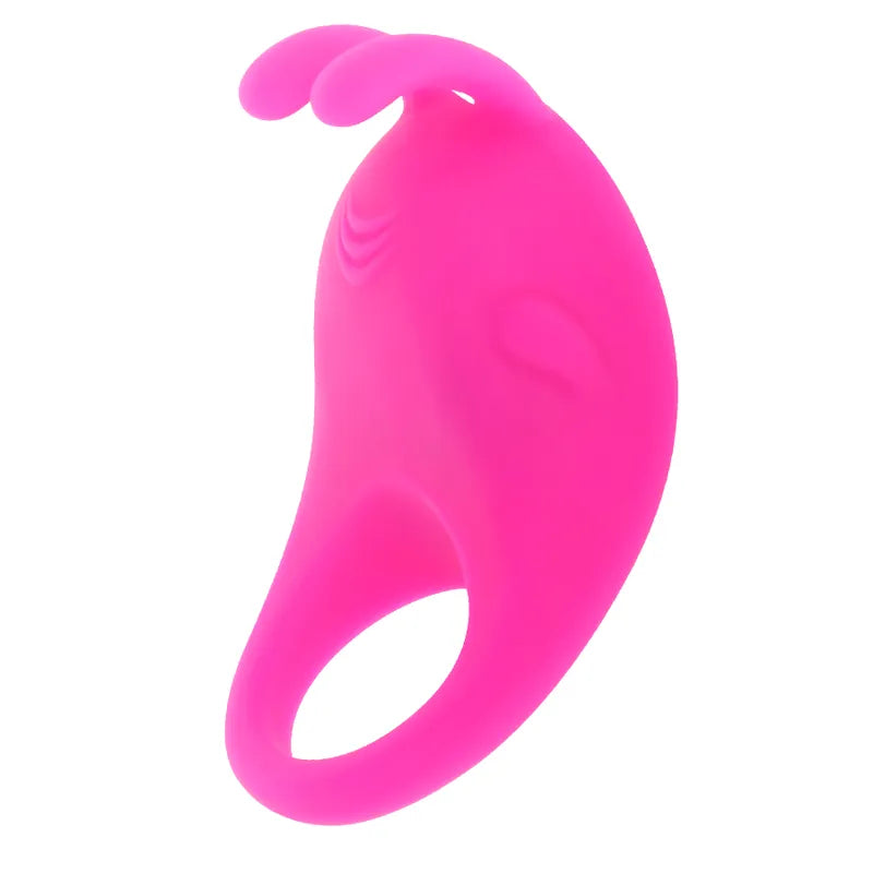 Cockring rose en silicone médical vibrant, forme ergonomique, stimulation clitoridienne, moteur puissant, étanche.