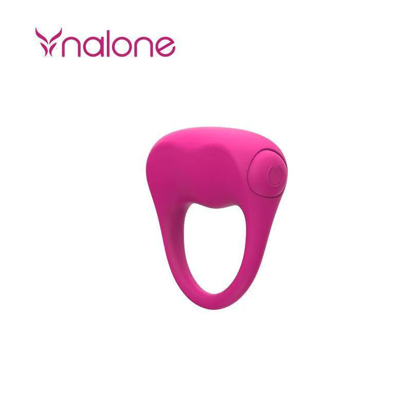 Anneau pénien silicone rose, ergonomique, étanche, puissant, avec bouton, submersible, piles incluses, facile à nettoyer.