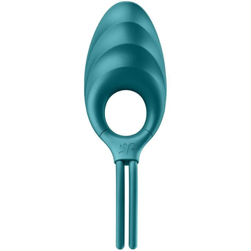 Anneau pénien réglable en silicone bleu, design ergonomique, stimulation partagée, vibrations puissantes, étanche.