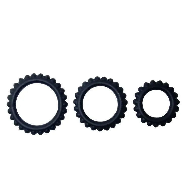 Anneau pénien silicone retardateur éjaculation submersible souple flexible sans phtalates trois tailles 28mm 24mm 19mm ajustable thermique confort prolongation plaisir
