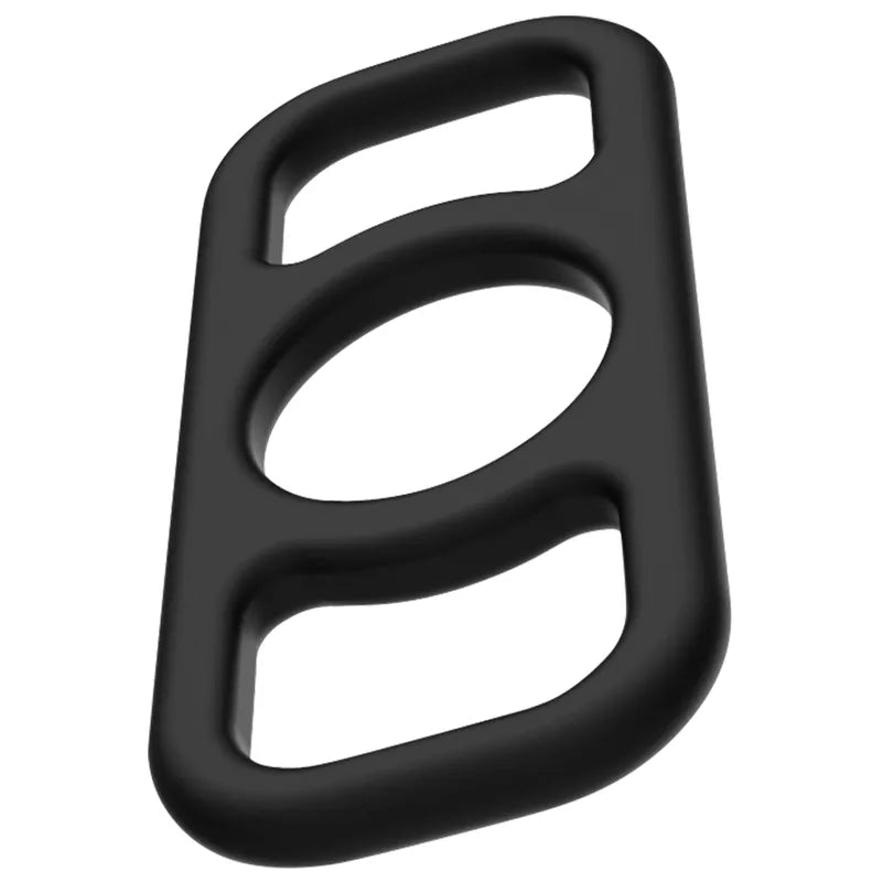 Anneau noir en silicone souple, ergonomique, résistant à l'eau, pour stimulation intense et érection améliorée.