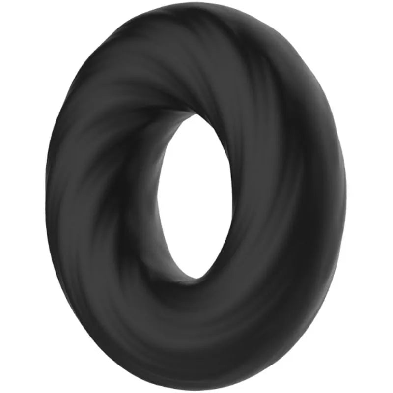 Cockring silicone noir élastique, ultra doux, discret, forme circulaire, amélioration performance intime, facile à nettoyer.