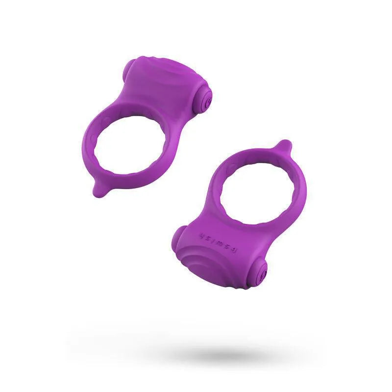 Anneau pénien violet en silicone strié, étanche, vibrant, cinq modes, idéal pour plaisir aquatique et confort optimal.