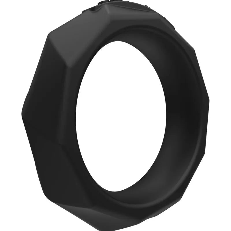 Anneau pénien silicone noir, ultra doux et flexible, forme ergonomique, texture lisse, design discret et adaptable.
