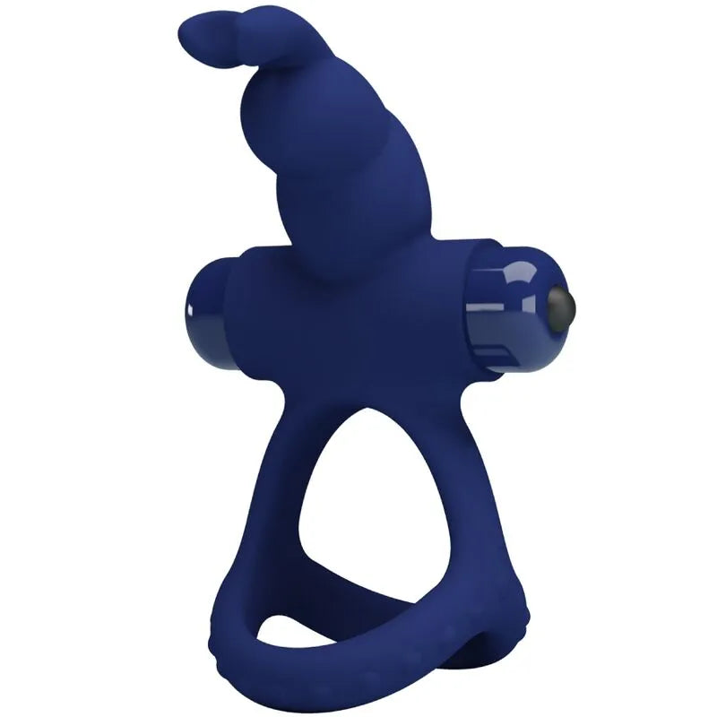 anneau pénien vibrant silicone bleu durable extensible doux silencieux dix fonctions vibrations pile AAA ergonomique confortable compact garantie