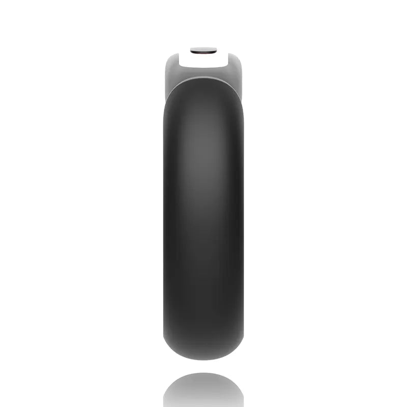 Anneau érectile silicone noir vibrant, design ergonomique, télécommande Watchme, stimulation pénis et testicules.