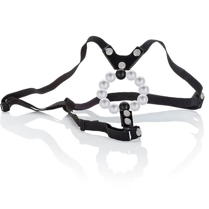 anneau pénien stimulateur couple ajustable noir ergonomique confortable universel stimulation double perles plastique friction intense sensualité intime durable hygiénique