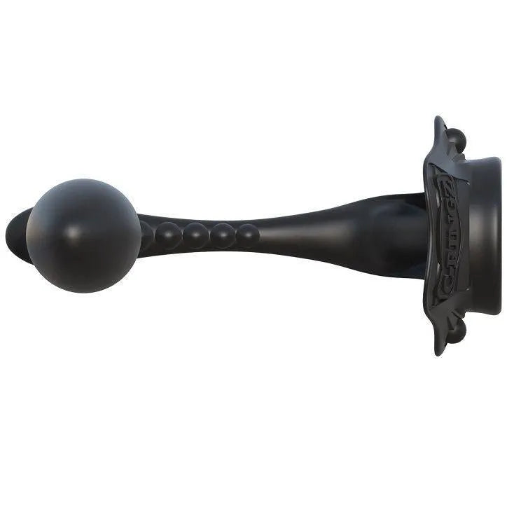 Anneau pénien noir en silicone avec stimulateur de prostate, ergonomique et flexible, pour érection prolongée et confort.