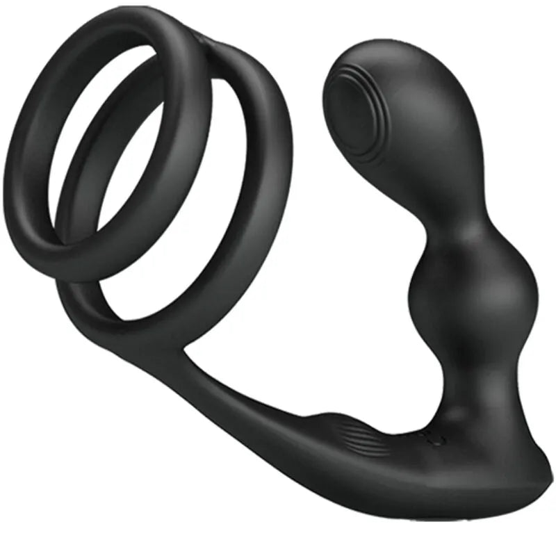 anneau pénien vibrant bouchon anal télécommandé silicone doux hypoallergénique rechargeable douze modes vibrations télécommande sans fil discret ergonomique étanche design