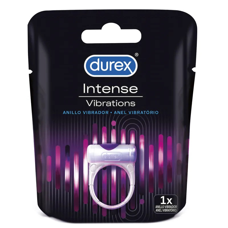 anneau vibrant Durex préliminaires intensité plaisir prolongé vibrations vingt minutes silencieux discret compact confortable serré silicone hypoallergénique facile utilisation