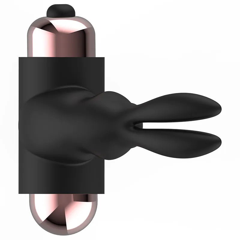 Anneau pénien vibrant noir en silicone avec stimulateur, compact, étanche IPX6, pour couples, confort et érection prolongée.