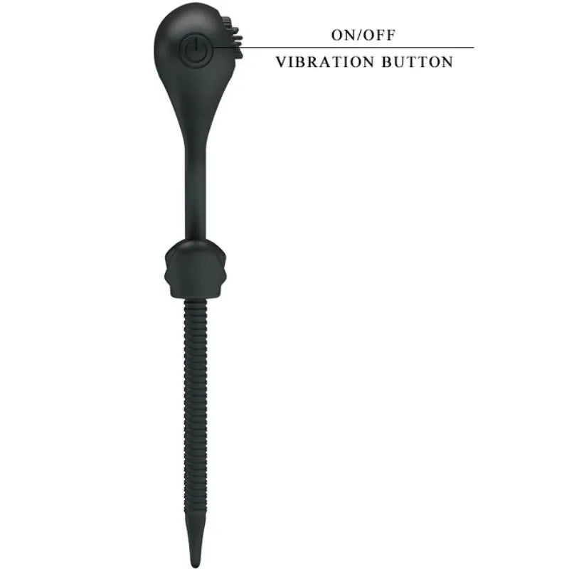 Anneau pénien vibrant noir en silicone avec tentacules réglables, bouton on/off, pour érections prolongées et stimulation.