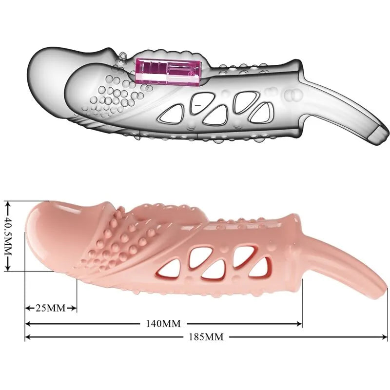 Anneau pénien vibrant rose en TPR souple, design ergonomique avec motifs texturés, dimensions 140x40mm, élégant et discret.